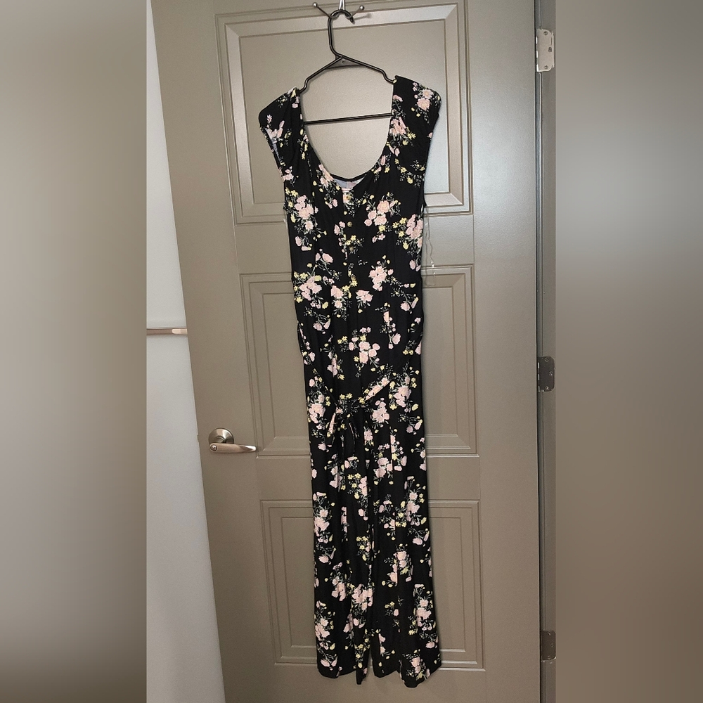 Floral Black Jumpsuit